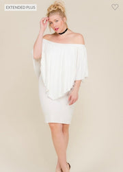 75 OS-A {The Randa} IVORY Off Shoulder Dress PLUS SIZE 1X 2X 3X