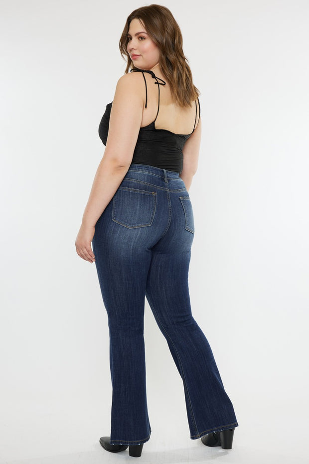 LEG-62  {KanCan} Dark Blue Mid-Rise Flare Leg Jeans PLUS SIZE 3X