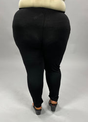 SALE!!  BT-99 {Perfect Pair} "Buttersoft" Black Cuffed Leggings PLUS SIZE 1X 2X 3X