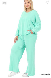 SALE!! 17 SET-F {Raising The Bar} Mint Loungewear Set PLUS SIZE 1X 2X 3X