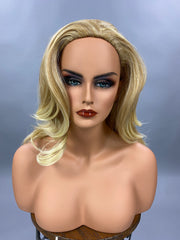 {Shelley} Golden Blonde Curl Half Wig