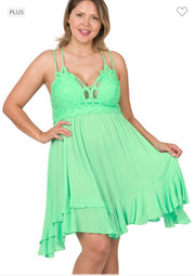 54 SV-X {Radiant Vision} Mint Spaghetti Strap Dress PLUS SIZE 1X 2X 3X