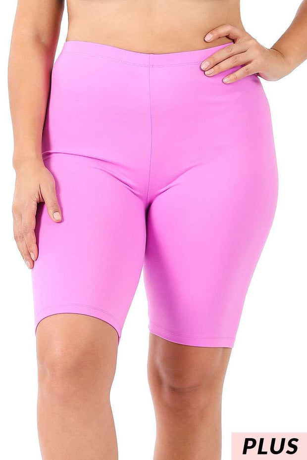 BT-99 {Adventure Unlimited} Bright Mauve Biker Shorts PLUS SIZE 1X 2X 3X