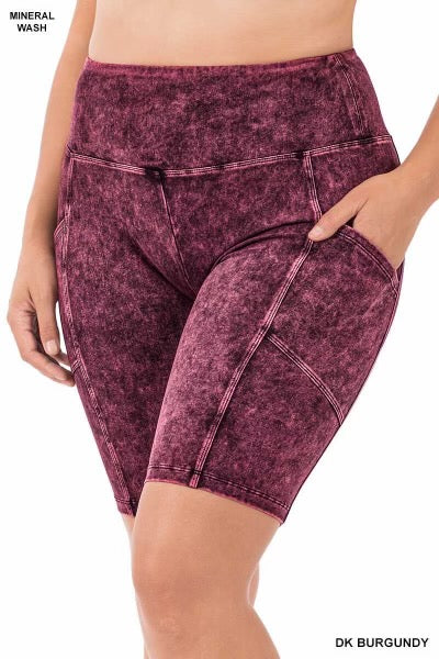 LEG-V {Weekend Errands} Dark Burgundy Biker Shorts