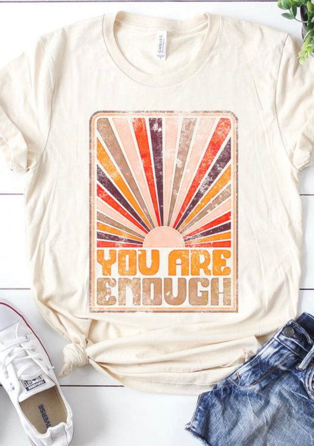 SALE!! 91 GT-B {You Are Enough Sunrise} Cream Graphic Tee PLUS SIZE 3X