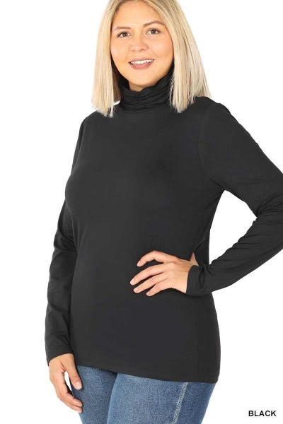 SALE!! 30 SLS-F {Holiday Home} Black Turtleneck Top PLUS SIZE 1X 2X 3X