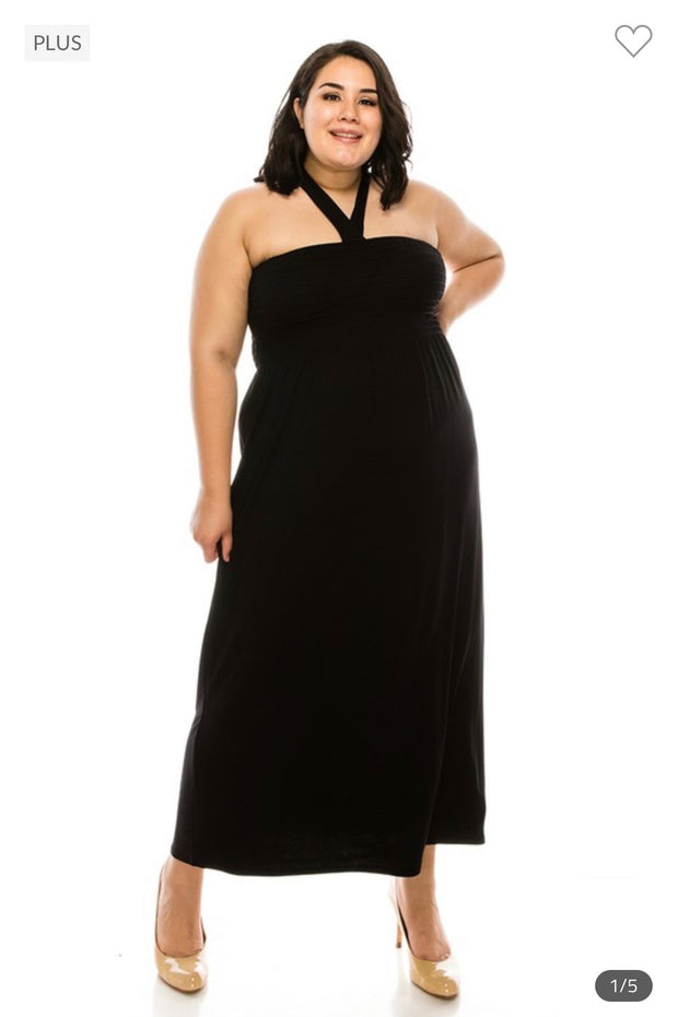 SALE!! LD-G {Keep Them Wondering} Black Smocked Dress PLUS SIZE 1X 2X 3X