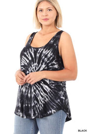 SALE!! 19 SV-V {Take It From Me} Black Tie Dye Sleeveless Top PLUS SIZE 1X 2X 3X