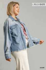 SALE!!  21 OT-D {Seeing Stars} UMGEE Denim Jacket W/Stars PLUS SIZE XL 1X 2X