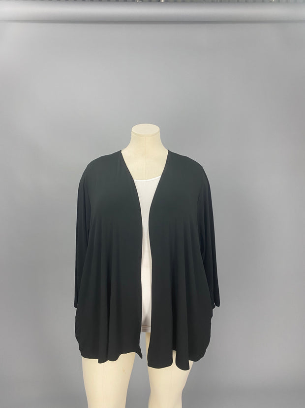 79 OT-C {All For You} BLACK Long Sleeve Cardigan CURVY BRAND!!!  EXTENDED PLUS SIZE 1X 2X 3X 4X 5X 6X (May Size Down 1 Size)