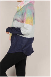 SALE! 34 CP-X {Back Off} Multi Tie Dye Contrast Hoodie PLUS SIZE XL 2X 3X