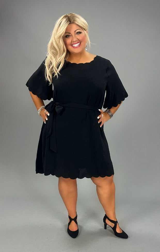 50 SSS-C {Sweet Sophisticate} Umgee Black Belted Dress PLUS SIZE XL 1X 2X