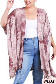 SALE!! 69 OT-F {Color Me Crazy}  Acid Washed Plum Cardigan PLUS SIZE 1X/2X  2X/3X