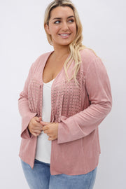 27 OT {Nothing Like Me} VOCAL Pink Faux Suede Jacket w/Studded Fringe PLUS SIZE XL 2X 3X