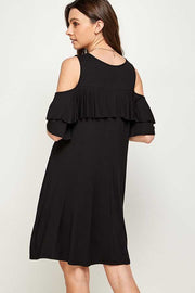 SALE!! 33 OS-D {Found Your Way} Black Cold Shoulder Dress PLUS SIZE XL 2X 3X