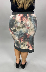 SALE!! BT-I {That's Life} Charcoal Mauve Tie Dye Skirt PLUS SIZE XL 2X 3X