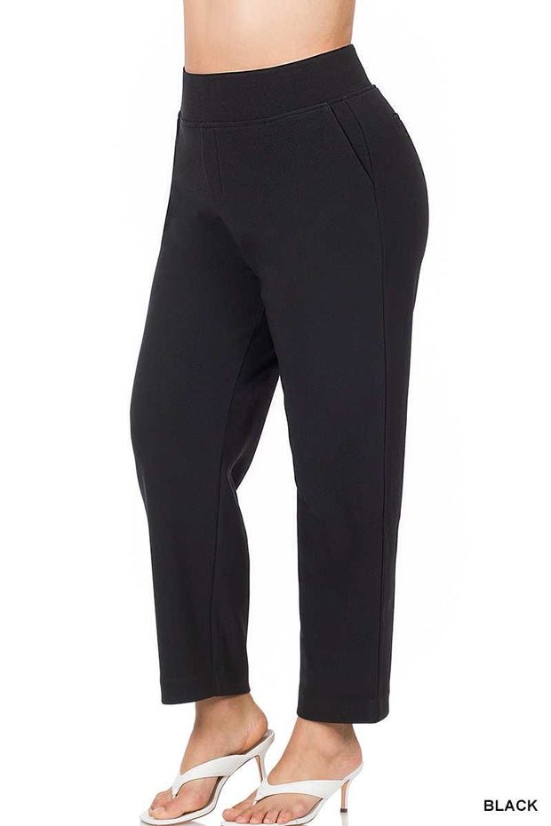 SALE!! BT-99 {Superior Staple} Black Pants w/Pockets  PLUS SIZE 1X 2X 3X