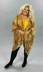 SALE!!  OT-Z {Basic Instincts} Gold/Rust Sheer Leopard Cardigan PLUS SIZE 1X 2X 3X