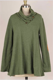 SALE!! 36 SD-C {Got My Attention} Olive Detail Neck Top PLUS SIZE 1X 2X 3X