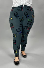 LEG-29 {Cool Pups}  Dogs w/Glasses Printed Leggings