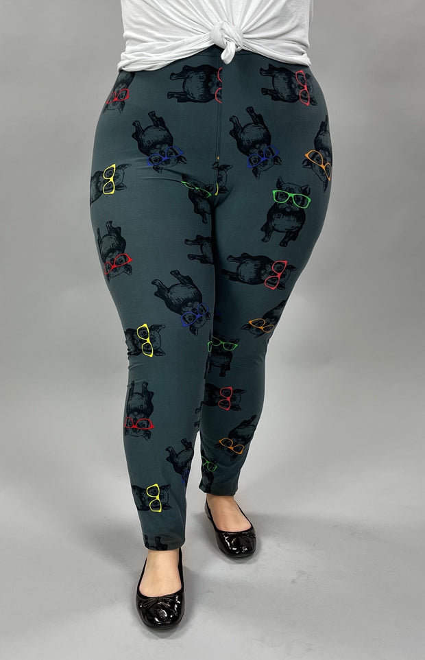 LEG-29 {Cool Pups}  Dogs w/Glasses Printed Leggings