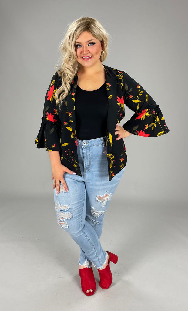 SALE!! OT-F  M-109  {ALFANI} Black Print Cardigan Retail $99.50 PLUS SIZE 1X