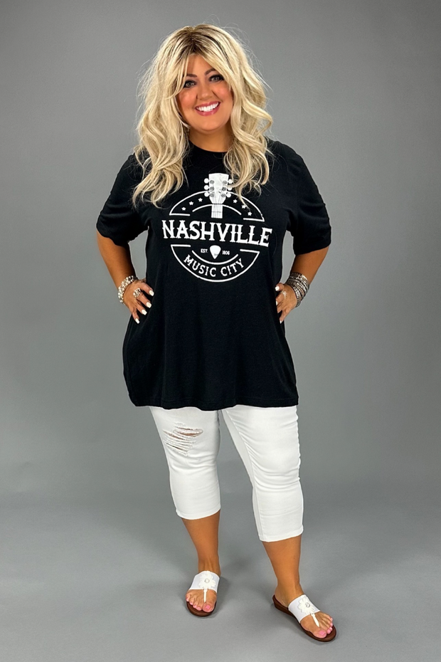 60 GT-A {Nashville Music City} Heather Black Graphic Tee PLUS SIZE 2X 3X