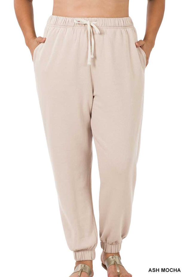 LEG-P  {Simply Cozy} Bone Fleece Lined Jogging Pants PLUS SIZE 1X 2X 3X