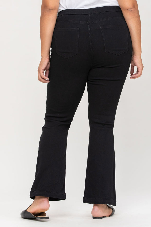 SALE!! LEG-85 {Ms. Cello} Black Pull On Flair Jeans  PLUS SIZE 1X 2X 3X