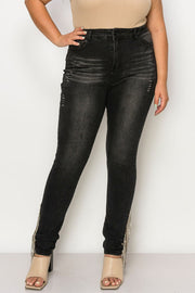 SALE!! BT {Vocal Side Bling} Black Denim Jeans w/Rhinestones PLUS SIZE XL 2X 3X