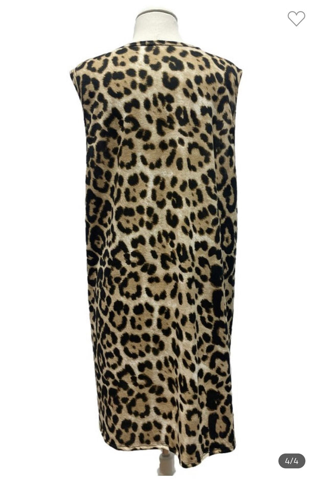 SALE!! 97 OT-M {Taking Trips} Brown Leopard Print Vest PLUS SIZE 1X 2X 3X 4X 5X