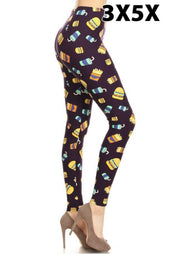 LEG-50 {Burgers & Shakes) Purple Butter Soft Capri Leggings