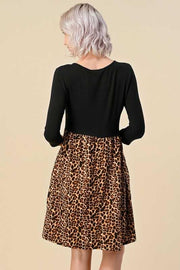 82  CP-B {The Dramatic} Black/Leopard Print Dress  PLUS SIZE 1X 2X 3X