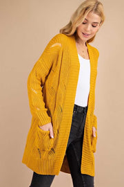 59 OT-D [ Must Be Love] Mustard Long Sleeve Cardigan  PLUS SIZE 1X 2X 3X