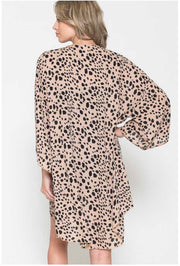 SALE!!  91 OT-I {Confident Lady} Mocha/Black Leopard Print  Kimono PLUS SIZE 1X 2X 3X