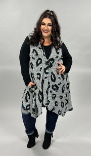 32  OT-B {Vested In You} Grey  Animal Print Vest  PLUS SIZE 1X 2X 3X 4X 5X 6X