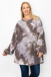 31 PLS {Live For Tie Dye} Charcoal Tie Dye Tunic EXTENDED PLUS SIZE 3X 4X 5X