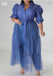 SALE!! LD-I {Truly The Best} Denim Blue Tulle Bottom Top PLUS SIZE 1X 2X 3X