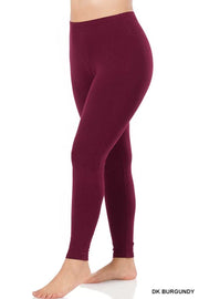 LEG-N {Embrace Change} Dk Burgundy Cotton Full Length Leggings  PLUS SIZE 1X 2X 3X