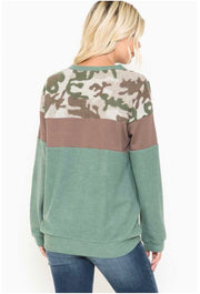 SALE! 29 CP-F  {Camo Duty} Green Brown Camo Top PLUS  SIZE XL 2X 3X