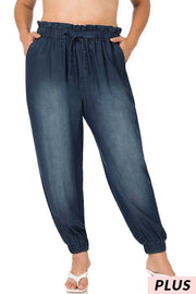 SALE!! BT-I {Normal Is Boring} Blue Chambray Drawstring Jogger PLUS SIZE 1X 2X 3X