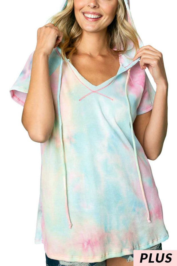 SALE!! 24 HD-S {You Don't Say} Pastel Mix Tie Dye Hoodie PLUS SIZE 1X 2X 3X