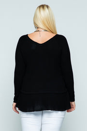 26 SD {Time To Hustle} VOCAL Black Waffle Knit w/Small Studs PLUS SIZE XL 2X 3X