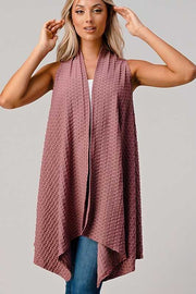 36 OT-H {End The Night} Mauve Textured Vest PLUS  SIZE 1X 2X 3X