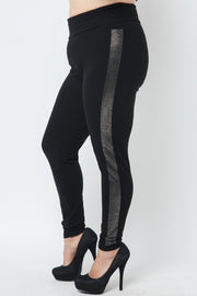 SALE!! BT-C {On Your Side} VOCAL Black Leggings w/Sm Studs Down Legs PLUS SIZE XL 2X 3X