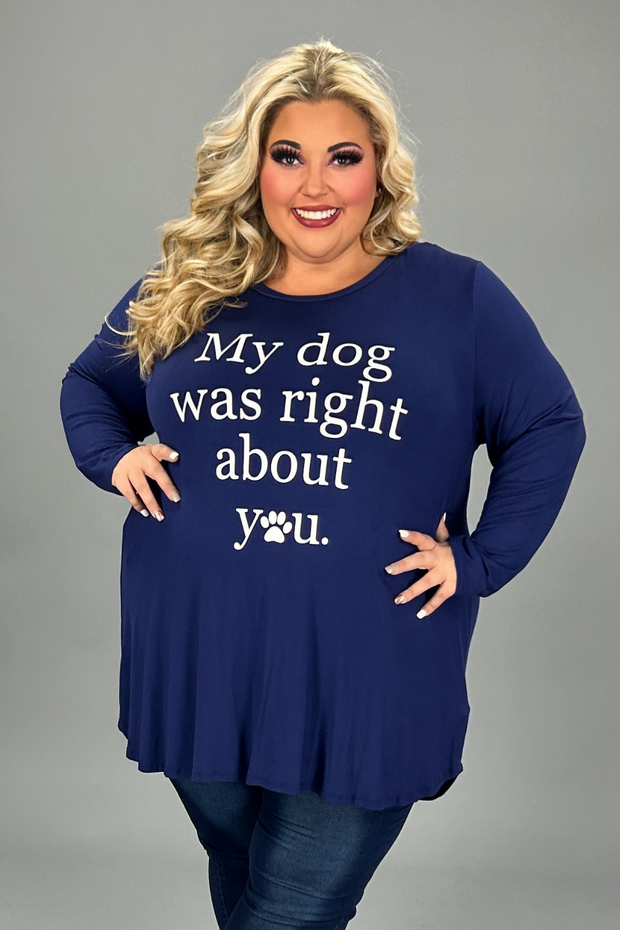 SALE!! 27 GT-B {Dog's Right} Blue "My Dog Was Right" Top  CURVY BRAND EXTENDED PLUS SIZE 3X 4X 5X 6X  {May Size Down 1 Size}