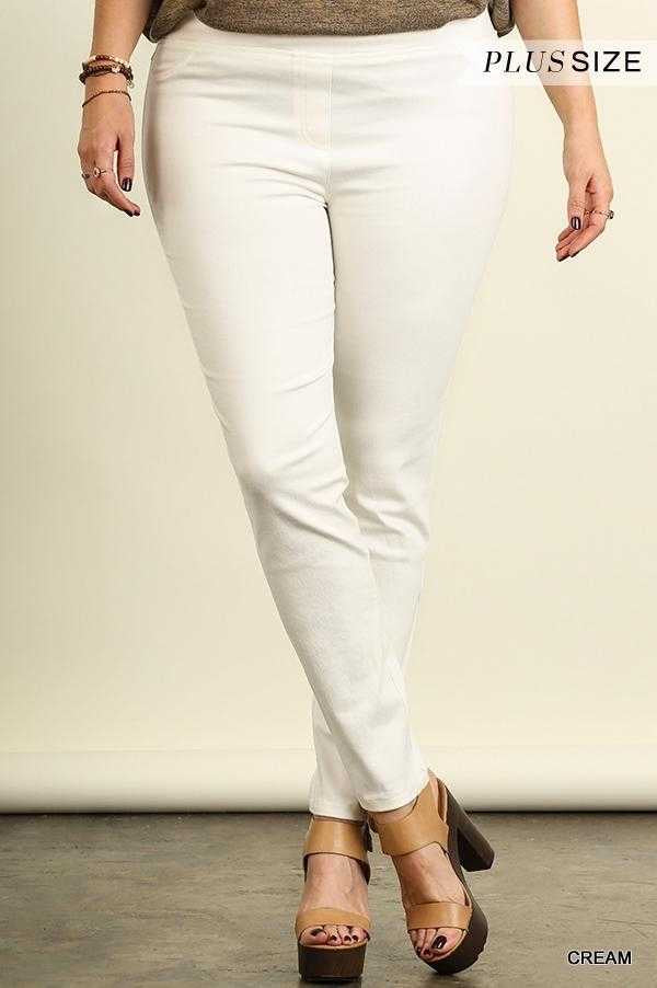 BT-S {Cliffhanger}  Ivory Stretch Jeans  PLUS SIZE 1X 2X 3X