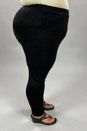 SALE!!  BT-99 {Perfect Pair} "Buttersoft" Black Cuffed Leggings PLUS SIZE 1X 2X 3X