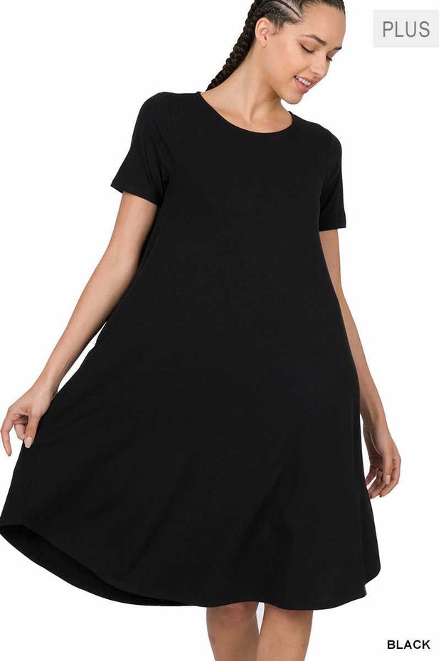 SALE!!  31 SSS-A {Taste And Style} Black Dress w/Pockets PLUS SIZE 1X 2X 3X