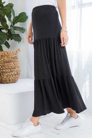 BT-D  {Meant To Be Happy} Black Tiered Skirt PLUS SIZE 1X 2X 3X